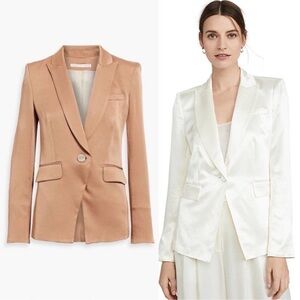 Veronica beard camel satin blazer